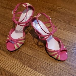 Pink and tan heels